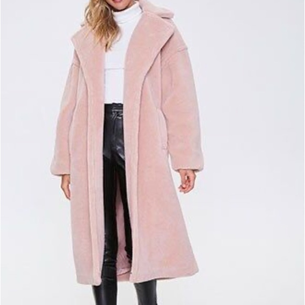 Forever 21 Blush Pink Teddy Coat